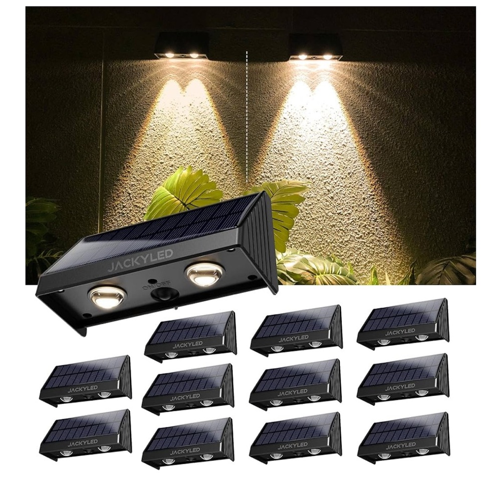 Jackyled Solar Fence Lights - 8 Pack